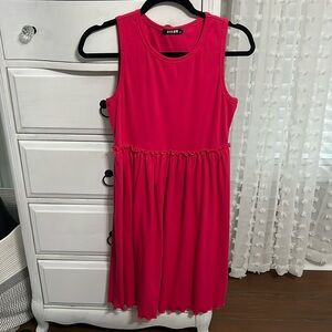 Cute Hot Pink Midi Dress